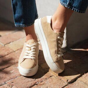 NEW SOLUDOS Suede Ibiza Platform Sneakers in Sage Green for women 7253m7